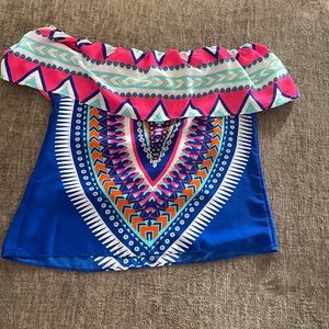 Colorful off the shoulder top